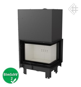 wkład kominkowy powietrzny stalowy MBZ 13 prawy BS gilotyna (szyby łączone bez szprosa) z acumotte + dolot, moc  6-16kw 