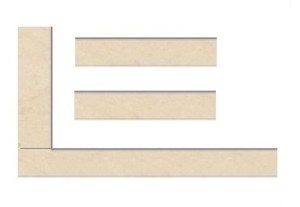 Ramka z kremowego marmuru do wkładu kominkowego ZIBI 12 BS prawy lub lewy