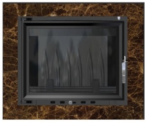 Kominek - zestaw: wkład kominkowy EKO 8 kw + rama marmurowa Akwen brązowa 