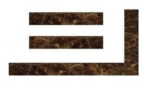 Ramka z brązowego marmuru do wkładu kominkowego ZIBI 12 BS prawy lub lewy