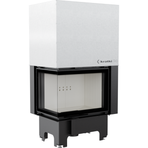 wkład kominkowy powietrzny stalowy VN 700/480 lewy BS gilotyna (szyby łączone bez szprosa) z acumotte + dolot, moc 5-15 kW 