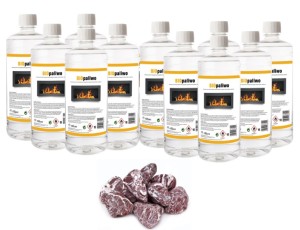 ZESTAW BIOPALIWO 11szt + kamyki czerwone