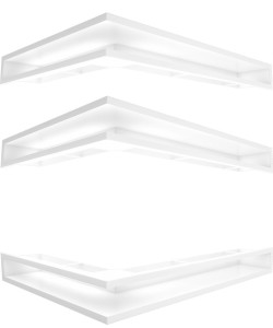 Zestaw 3 szt. kratek kominkowych typu luft narożny 766x547x90 - kolor biały - 2 szt. GÓRA I 1 szt. DÓŁ