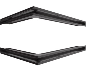 Zestaw 2 szt kratek kominkowych typu luft narożny 766x547x60 - kolor czarny - GÓRA I DÓŁ