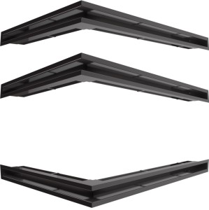 Zestaw 3 szt. kratek kominkowych typu luft narożny 766x547x60 - kolor czarny - 2 szt. GÓRA I 1 szt. DÓŁ