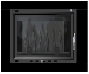 Kominek - zestaw - wkład z płaszczem wodnym EKO 8 kw z ramą granitową Akwen czarną