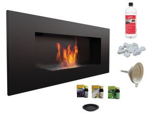 biokominek DELTA 2 czarny 400x900 z certyfikatem TÜV + aromaterapia