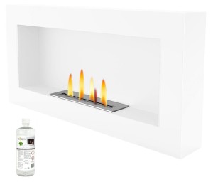 Biokominek UNIFLAM 90x40cm BOX biały mat