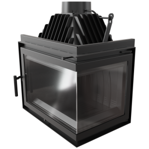 Wkład kominkowy powietrzny żeliwny z szybrem Simple Z/S prawy BS, wylot fi 200, moc 15kw