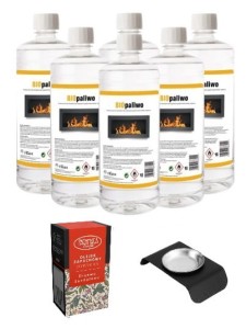 ZESTAW BIOPALIWO 6szt + pojemnik do aromaterapii + olejek drzewo sandałowe