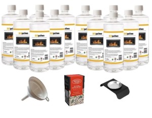 ZESTAW BIOPALIWO 12szt + pojemnik do aromaterapii + olejek drzewo sandałowe + lejek