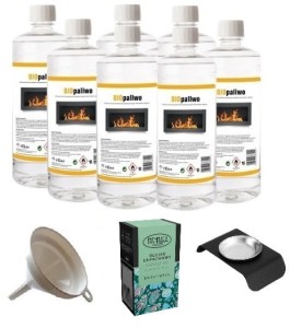ZESTAW BIOPALIWO 7szt + pojemnik do aromaterapii + eukaliptus  +  lejek