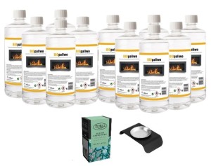ZESTAW BIOPALIWO 11szt + pojemnik do aromaterapii + olejek eukaliptus 