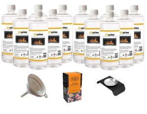 ZESTAW BIOPALIWO 12szt + pojemnik do aromaterapii + olejek paczula + lejek 