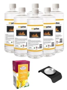 ZESTAW BIOPALIWO 6szt + pojemnik do aromaterapii + olejek Yalng Ylang