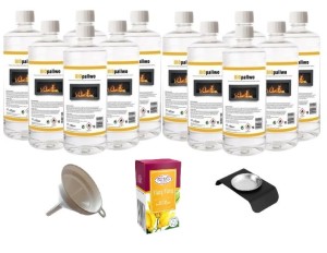 ZESTAW BIOPALIWO 12szt + pojemnik do aromaterapii + olejek Yalng Ylang + lejek  
