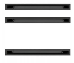 Zestaw 3szt: kratka kominkowa luft 45S 60x600 mm (front bez łączeń) - kolor czarny - 2szt góra i 1 szt dół SF