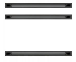 Zestaw 3szt: kratka kominkowa luft 45S 60x800 mm (front bez łączeń) - kolor czarny - 2szt góra i 1 szt dół SF
