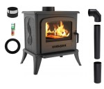 Zestaw 1: Piec wolnostojący Koza K7 z wylotem spalin fi 130, moc 5 kW + akcesoria