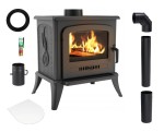 Zestaw 2: Piec wolnostojący Koza K7 z wylotem spalin fi 130, moc 5 kW + akcesoria 