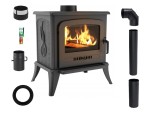 Zestaw 5: Piec wolnostojący Koza K7 z wylotem spalin fi 130, moc 5 kW + akcesoria 
