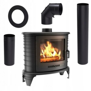 Zestaw 1: Piec wolnostojący Koza K8, wylot spalin fi 130, moc 9kw + akcesoria