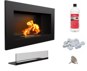 biokominek GOLF czarny z szybą z certyfikatem TÜV