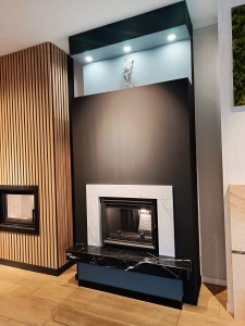 Kominek z ramą z blatem z wkładem EKO 10kw i montażem Kraków