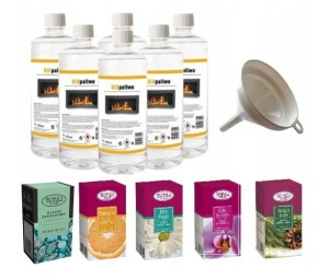ZESTAW BIOPALIWO 6szt + 5 olejków do aromaterapii + lejek
