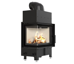 wkład kominkowy powietrzny stalowy Floki S lewy BS z termotec + dolot, wylot fi 160,moc 8 kW 