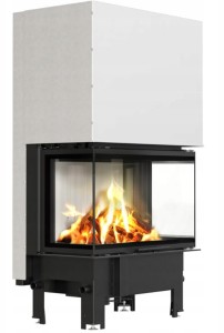 Wkład kominkowy powietrzny stalowy REGNOR 800/400 lewy prawy  szpros gilotyna z termotec i pojedynczą szybą typu glass + dolot, moc 8 kW