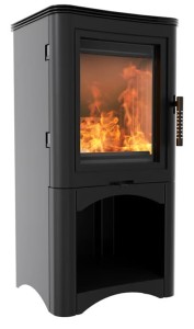 Piec wolnostojący stalowy KOZA K5 Z WNĘKĄ NA DREWNO z wylotem spalin fi 150 z termotec, moc 7kW