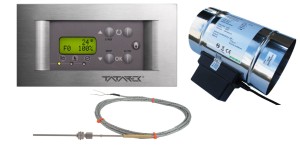 Optymalizator procesu spalania (sterownik) - Zestaw sterujący do wkładów tradycyjnych i systemów akumulacji ciepła RT-08 OS TITANIUM (przepustnica 150mm), podtynkowy