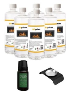 ZESTAW BIOPALIWO 6szt + pojemnik do aromaterapii + olejek aromatyczna sosna