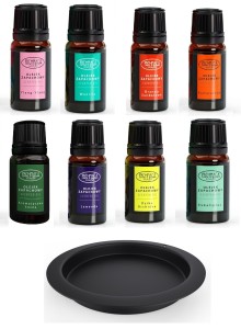 Zestaw: Pojemnik na olejek do aromaterapii + 8 olejków 