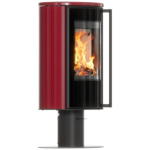 Piec wolnostojący Erik noga kafel bordowy, pokrywa z kafli,  z wylotem spalin fi 150 + dolot, moc 5,5kW 