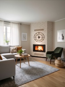 Kominek panoramiczny z ramą stalową czarną z wkładem EKO 14 kw z montażem Kraków
