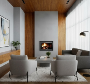 Kominek beton architektoniczny z wkładem 14kw z montażem Kraków 