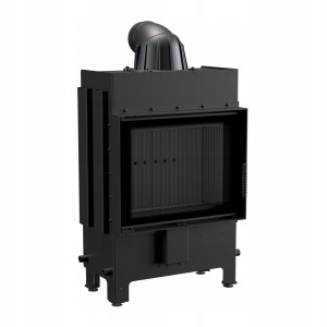 wkład kominkowy powietrzny stalowy Lucy 12 Slim NEW z czarnym termotec + dolot, wylot fi 160, moc 8kW