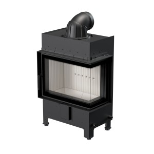 wkład kominkowy powietrzny stalowy Lucy 12 Slim NEW prawy z termotec + dolot, wylot fi 160, moc 8kW