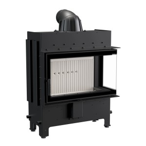 wkład kominkowy powietrzny stalowy Lucy 14 Slim NEW prawy z termotec + dolot, wylot fi 160, moc 10kW