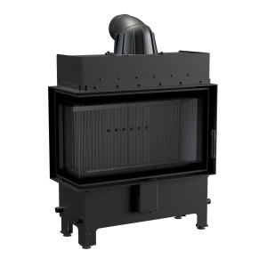 wkład kominkowy powietrzny stalowy Lucy 14 Slim NEW lewy z czarnym termotec + dolot, wylot fi 160, moc 10kW