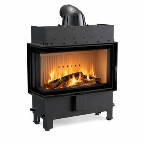 wkład kominkowy powietrzny stalowy Lucy 14 Slim NEW lewy z termotec + dolot, wylot fi 160, moc 10kW