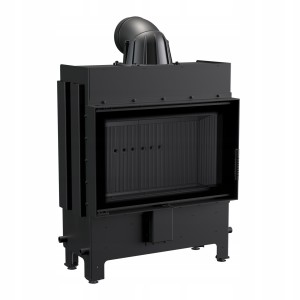 wkład kominkowy powietrzny stalowy Lucy 14 Slim NEW z czarnym termotec + dolot, wylot fi 160, moc 10kW
