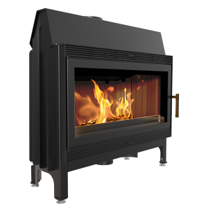 Wkład kominkowy powietrzny stalowy Blanka 910 z czarnym termotec + dolot, moc 16kW, wylot fi 200