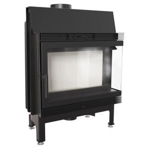 Wkład kominkowy powietrzny stalowy Blanka 670/570 prawy BS (szyby łączone bez szprosa) z termotec + dolot, moc 11kW, wylot fi 180