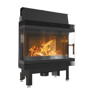 Wkład kominkowy powietrzny stalowy Blanka 670/570 lewy/prawy BS (szyby łączone bez szprosa) z czarnym termotec+ dolot, moc 11kW, wylot fi 180