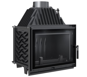 Wkład kominkowy żeliwny z szybrem i dolotem ZUZIA DECO 12 ECO, moc 12kW, wylot fi 150