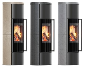 Piec wolnostojący Erik W Wysoki z termotec, ozdobna ceramika akumulacyjna, pokrywa ceramiczna z wylotem spalin fi 150 + dolot, moc 5,5kW