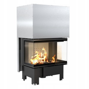 wkład kominkowy powietrzny stalowy NBC 800/400 lewy/prawy  BS gilotyna (szyby łączone bez szprosa) z termotec + dolot, moc 10 kW, wylot fi 200